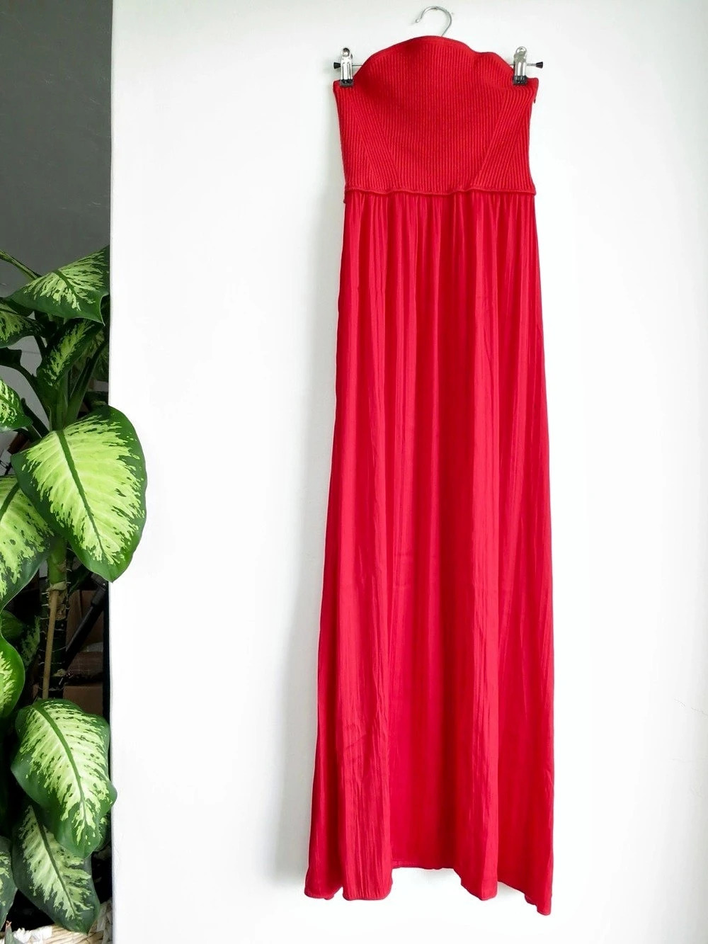 Anthropologie Thea Twofer Sweater Dress: Strapless Edition Red Small